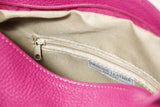 Weiche leichte Damen Ledertasche aus Rindnappa mittelgroß in Farbe Pink