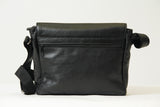 Herren Messenger Ledertasche Kalbsnappa in schwarz mit Trageriemen zum verstellen