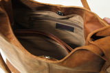 Mittelgroße Damen Lederhandtasche aus Rindsnappa in vintage Look cognac