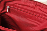 Edler Damen Rucksack in rot aus Rindnappa mit Croco Optik