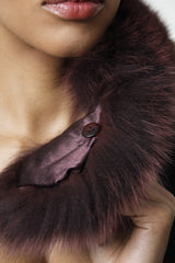 Schicker kleiner Blaufuchskragen in Bordo, Leder Schmidt Online