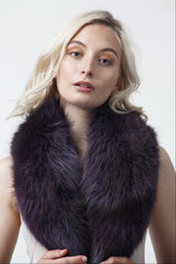 Blaufuchs Kragen in dunkel Lila - Leder Schmidt Online