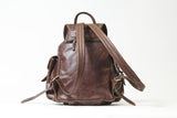Herren Alltag Rucksack aus Rindnappa Braun vintage mit vielen Taschen
