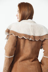 Langer Damen Lammfellmantel