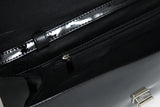 Damen Clutch Ledertasche schwarz in Hochglanz