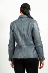 Kurze taillierte Damen Lederjacke aus Lammnappa in heaven vintage look