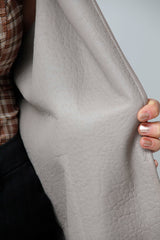 Damen Kimono aus Lammfell-Lammnappa in Beige mit Gürtel