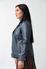 Kurze taillierte Damen Lederjacke aus Lammnappa in heaven vintage look