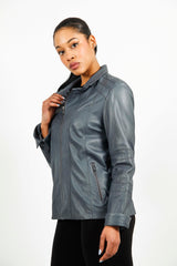 Kurze taillierte Damen Lederjacke aus Lammnappa in heaven vintage look