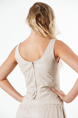 Exklusives Damen Lederkleid aus Butterweichem Lammnappa in Ivory