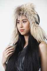 Schicke moderne Damen Tschapka mit Goldfuchs Verbrämung, Uni Größe