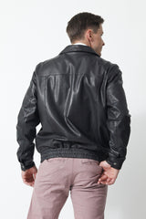 Dünner Herren Blouson-Lammnappa-Schwarz-hochschließbar-Leder Schmidt Online-seit 1991-Leipzig0,