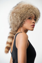 Damen oder Herren Daniel Boone oder Trapper Waschbärmütze mit Schweif