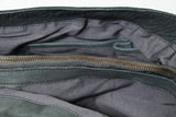 Damen Leder-Messengertasche mit Nieten aus Rindnappa grün antik