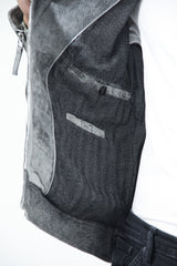 Herren Lederjacke in geschliffenes Lammleder in Jungle Optik Grau