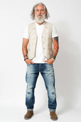 Leichte Herren Style Lederweste aus Lammnappa im Vintage Look