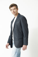 hochwertiges Herren Sakko ohne Quer-Naht in 1A Lammqualität in d.Blau