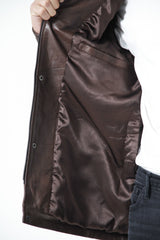 Leichte Halblange Herren Lederjacke aus Lammnappa in Braun vintage look