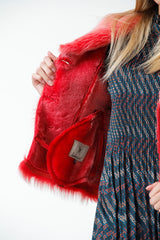 Kurze rote Damen Lammfelljacke Berlin Größe 36/38