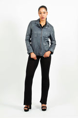 Kurze taillierte Damen Lederjacke aus Lammnappa in heaven vintage look