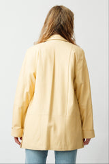 Super leichte sehr weiche Damen Lederjacke aus Lammnappa in Vanille