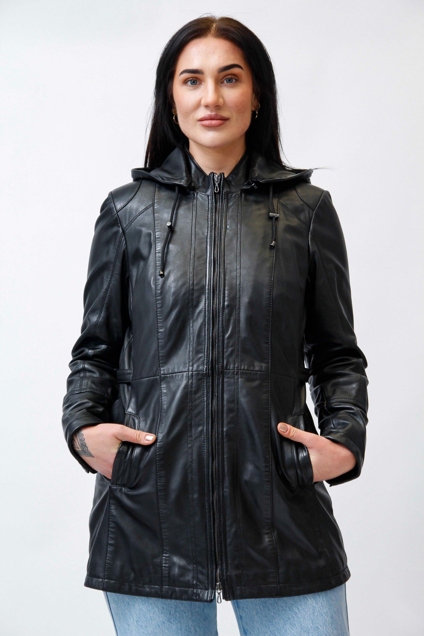 Lederjacke mit strickbündchen Clearance