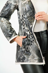 Längere Damen Lederjacke aus Lammnappa zum wenden Beige oder Schwarz