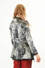 Längere Damen Lederjacke aus Lammnappa zum wenden Beige oder Schwarz