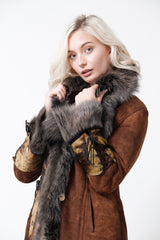 Toscana Lammfell-Mantel für Damen in braun