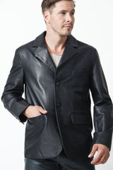 Sakko in Schwarz Lammnappa für Herren auch Übergrößen -Leder Schmidt Online