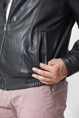 Herren Blouson in sehr dünn und federleicht -Lammnappa Schwarz-Leder Schmidt Online Stuttgart