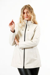 Längere Damen Lederjacke aus Lammnappa zum wenden Beige oder Schwarz