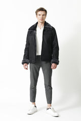 Winter Herren Lammfelljacke wie gewachsen in schwarz nappiert aus Leipzig