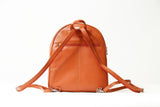Oranger kleiner weicher Damen-Leder-Rucksack