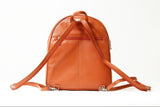 Oranger kleiner weicher Damen-Leder-Rucksack orange
