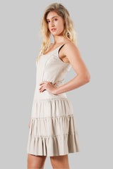 Exklusives Damen Lederkleid aus Butterweichem Lammnappa in Ivory