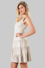 Exklusives Damen Lederkleid aus Butterweichem Lammnappa in Ivory