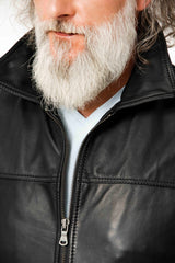 Herren Rindsnappa Lederjacke schwarz gerader Schnitt