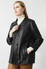 Damen Lederjacke Nadja in schwarz aus lammnappa in leichter Qualität