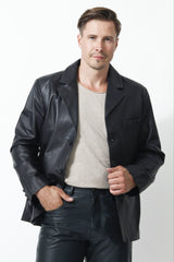 Herren Sakko in Lammnappa schwarz -Leder Schmidt Online