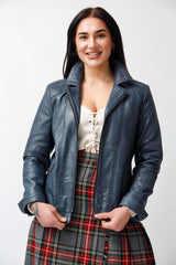 Kurze taillierte Damen Lederjacke aus Lammnappa in heaven vintage look