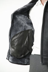 Winter Herren Lammfelljacke wie gewachsen in schwarz nappiert aus Berlin