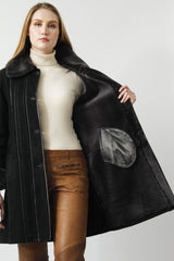 Damen Lammfell Jacke in Top Qualität in schwarz Pelz-Velour