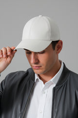 Leder Basecap Lammnappa weiß