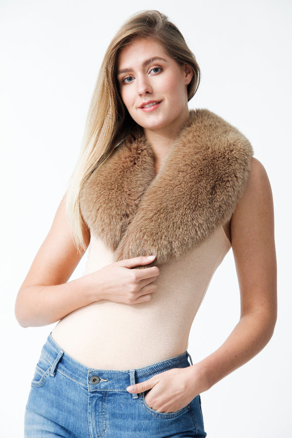 Damen Blaufuchs Kragen in Aubergine