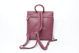 Praktischer Rindnappa Lederrucksack in rot und blau mit vergrößerung Funktion