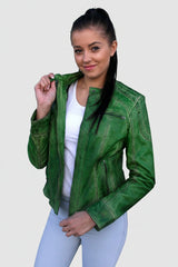 Damen Jacke kurz im Vintage-Look grün