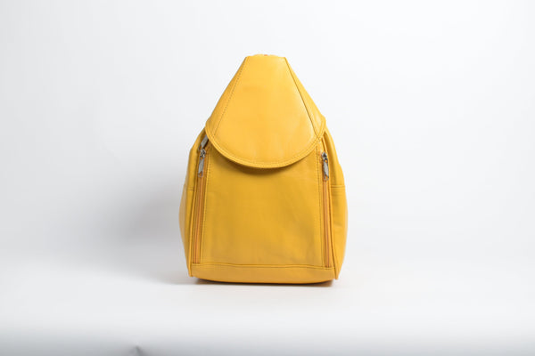 Damen Leder alltags Rucksack aus Lammnappa in  gelb 340 Gramm
