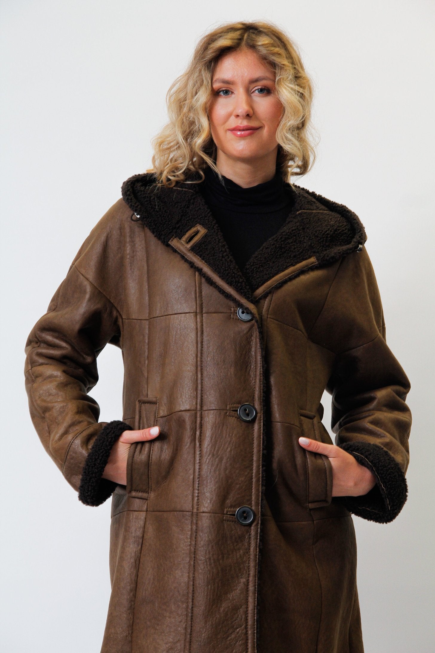 Lammfell Mantel Lammfelljacke Damen Christ Damen Hellbraun