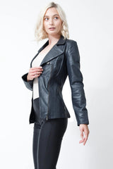 Sportlich elegante Damen Lederjacke